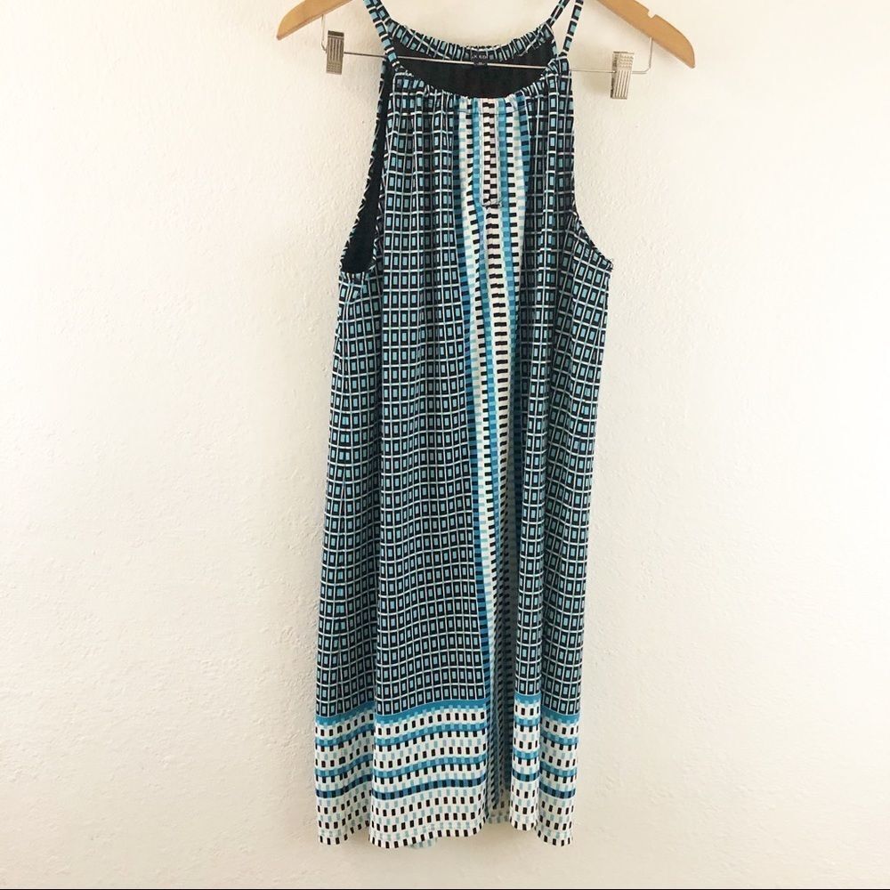 Max Edition Patterned Border Print Halter Dress M - image 1
